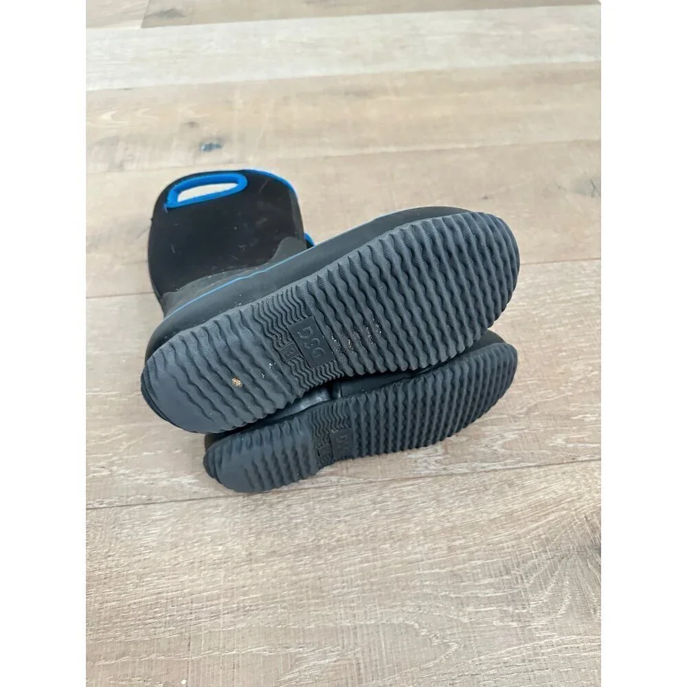 Childrens DSG Black & Blue Waterproof Rubber Boots